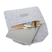 11.6 inç Evrensel Gri Yumuşak Laptop Kılıfı MacBook Air 11.6 inç için Keçe Çanta - 1