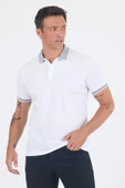 Beyaz Polo Yaka Kısa Kol Cepsiz Slim Fit :%100 Pamuk Tişört 1011250182 thumbnail 1