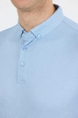 Açık Mavi Kısa Kol Düz Suprem Polo Yaka Cepsiz Pamuklu Casual Slim Fit Tişört 1011250160_603 thumbnail 4