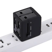 5V 2.1A Çift USB Güç Prizi Şarj Adaptörü Siyah UK EU US AU Fiş - 11
