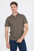 Koyu Haki Kısa Kol Düz Suprem Polo Yaka Cepsiz Esnek Casual Slim Fit Tişört 1011250161_720 thumbnail 1