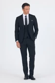 Siyah Düz Bez Ayağı Mono Yaka 2 Düğme 6 Drop Slim Fit Basic Takım Elbise 1001250186_001 - 1
