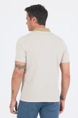 Bej Kısa Kol Polo Yaka Cepli Classic Standart Beden Tişört 1011250171 thumbnail 5