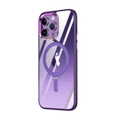 İPhone 13 Pro Uyumlu Mor Magne Standlı Kapak thumbnail 1