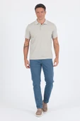 Açık Bej Kısa Kol Polo Yaka Cepli Classic Standart Beden Tişört 1011250173 thumbnail 2