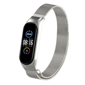 Xiaomi Mi Band 5 Milano Manyetik Paslanmaz Çelik Saat Kayışı Gri - 1
