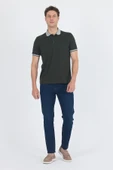 Koyu Haki Polo Yaka Kısa Kol Cepli Comfort Fit :%100 Pamuk Tişört 1011250181 thumbnail 2