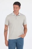 Açık Bej Kısa Kol Polo Yaka Cepli Classic Standart Beden Tişört 1011250173 thumbnail 1