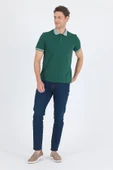 Koyu Yeşil Polo Yaka Kısa Kol Cepsiz Slim Fit :%100 Pamuk Tişört 1011250182 thumbnail 2
