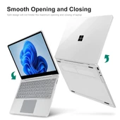 Microsoft Surface Laptop Go 1 ve 2 124 Inç Kristal Şeffaf Sert Kılıf Darbeye Dayanıklı - 4