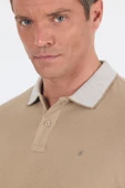Koyu Bej Polo Yaka Kısa Kol Cepsiz Slim Fit :%100 Pamuk Tişört 1011250182 thumbnail 4