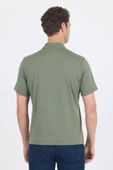 Açık Yeşil Kısa Kol Polo Yaka Cepli Classic Standart Beden Tişört 1011250173 thumbnail 5
