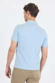 Koyu Mavi Kısa Kol Düz Suprem Polo Yaka Cepsiz Pamuklu Casual Slim Fit Tişört 1011250164_300 - 5
