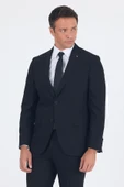 Siyah Düz Gabardin Mono Yaka 2 Düğme 6 Drop Comfort Fit Basic Takım Elbise 1001250010_001 - 3