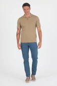 Koyu Vizon Kısa Kol Düz Suprem Polo Yaka Cepsiz Esnek Casual Slim Fit Tişört 1011250161_405 thumbnail 3