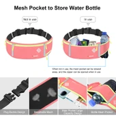 HAWEEL Koşu Bel Çantası Su Geçirmez Pembe Spor Bel Telefon Cebi - 3