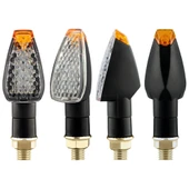 2 Adet KC025 Motosiklet 14 LED Sinyal Lambası Siyah Gövde Şeffaf Siyah Lens - 2