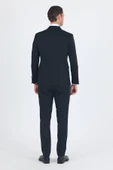 Siyah Kılıç Yaka Kruvaze Slim Fit Ceremony Takım Elbise 1001250203 - 5