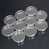10lu Polistiren Steril Petri Kabı Bakteri Kabı Laboratuvar Biyolojik Bilimsel Malzeme 60mm - 1