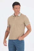 Koyu Bej Polo Yaka Kısa Kol Cepsiz Slim Fit :%100 Pamuk Tişört 1011250182 thumbnail 3