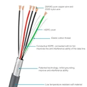 2 Metre RS232 den RJ45 e Seri Veri Kablosu Symbol LS2208 Uyumlu Gri - 5