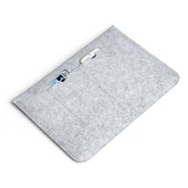 11.6 inç Evrensel Gri Yumuşak Laptop Kılıfı MacBook Air 11.6 inç için Keçe Çanta - 6