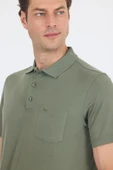 Açık Yeşil Kısa Kol Polo Yaka Cepli Classic Standart Beden Tişört 1011250173 thumbnail 4