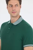 Koyu Yeşil Polo Yaka Kısa Kol Cepsiz Slim Fit :%100 Pamuk Tişört 1011250182 thumbnail 4