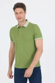 Fıstık Yeşili Polo Yaka Kısa Kol Cepsiz Slim Fit :%100 Pamuk Tişört 1011250182 thumbnail 1