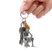 Araba Anahtarlığı Kafatası Şekilli Kauçuk Mini Anahtarlık - 4