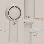 Mini Turbo Taşınabilir USB Şarjlı El Vantilatörü Açık Kahverengi - 10