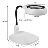 Masaüstü 21 LED Işıklı 10X HD Okuma ve Tamir Metal Hortumlu Büyüteç EU Priz - 3
