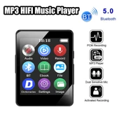 Bluetooth 50 MP3 Müzik Çalar E-Kitap Kaydedici MP4 Walkman Hafıza Kartı Olmadan Siyah - 5