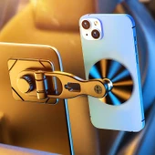 D29 Metal Araç Telefon Tutucu Siyah Katlanabilir Manyetik Ekranlı - 6