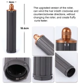 Dyson Airwrap Saç Kurutma Makinesi İçin 18.6cm Uzun Bukle Varili Kısa Adaptörlü Gül Kurusu - 5