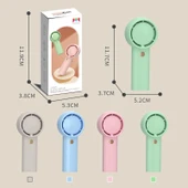 Mini Turbo Taşınabilir USB Şarjlı El Vantilatörü Açık Kahverengi - 2