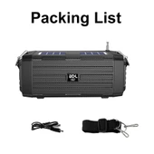 BDL-187 Siyah Güneş Enerjili Kablosuz Bluetooth Hoparlör LED Işıklı Taşınabilir Kamp FM Radyo - 6