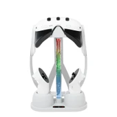 Meta Quest 3 VR Gözlük Şarj ve Saklama Standı RGB Işıklı Beyaz - 1