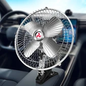 Araba Güçlü Sabit Klipsli Soğutma Yüksek Rüzgar Gücü Elektrikli Vantilatör 6 İnç Siyah 12V - 6