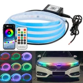 Araba LED Streamer Dekoratif Kaput Atmosfer Işığı Kumandalı APP Renkli Işık 1.8 Metre - 1
