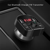 M9 Modeli Siyah Bluetooth MP3 Çift USB Araç Şarj Cihazı - 6