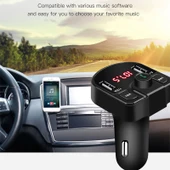 M9 Modeli Siyah Bluetooth MP3 Çift USB Araç Şarj Cihazı - 5