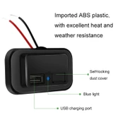 4.8A Çift USB Araç Şarj Cihazı Siyah Otomatik Yaylı Kapaklı Deliksiz - 5