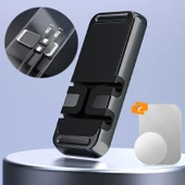 S15 Manyetik Alüminyum Alaşımlı Araç Telefon Tutucu Siyah - 1