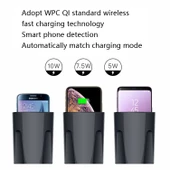 Araba Bardaklık Kablosuz Şarj Cihazı 4'ü 1 Arada Model X13 15W/10W/7.5W/5W Hızlı Şarj - 7