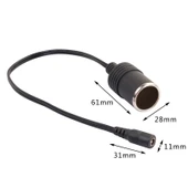 DC 5.5 x 2.1 mm Fişli Araç Çakmaklık Soket Adaptörü Güç Kablosu - 2