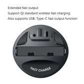 Araba Bardaklık Kablosuz Şarj Cihazı 4'ü 1 Arada Model X13 15W/10W/7.5W/5W Hızlı Şarj - 4