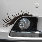Araba Büyük Far Kaş Sticker Siyah 1 Çift - 5