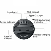 Araba Bardaklık Kablosuz Şarj Cihazı 4'ü 1 Arada Model X13 15W/10W/7.5W/5W Hızlı Şarj - 3