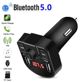 M9 Modeli Siyah Bluetooth MP3 Çift USB Araç Şarj Cihazı - 2